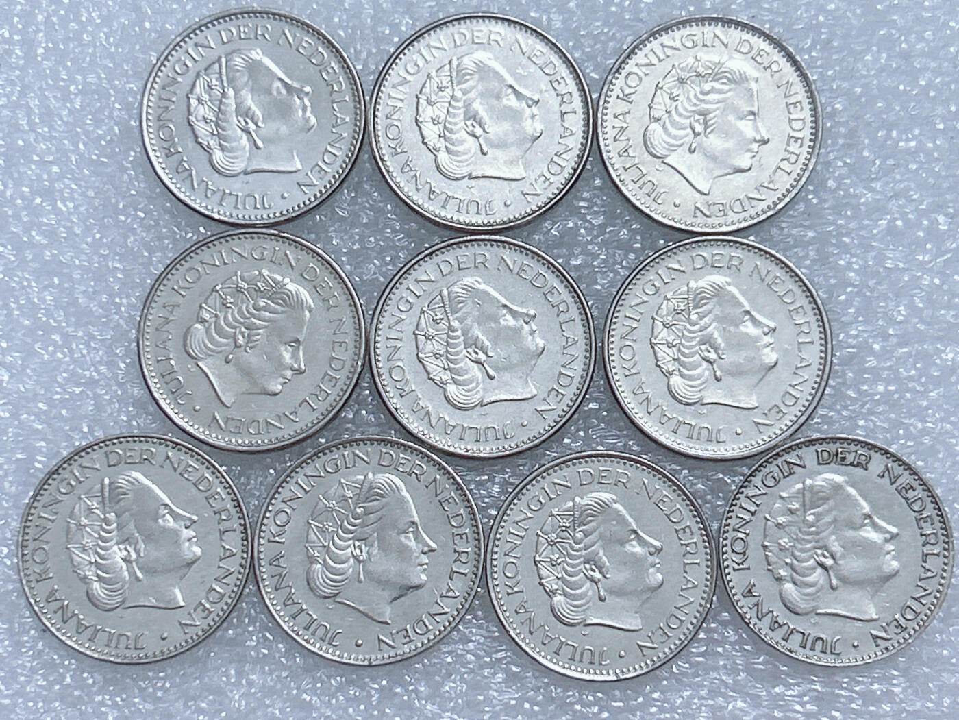 第一海外回流一元起拍收藏 散集专场  第260期 荷兰1盾硬币 朱丽安娜 10枚 好品