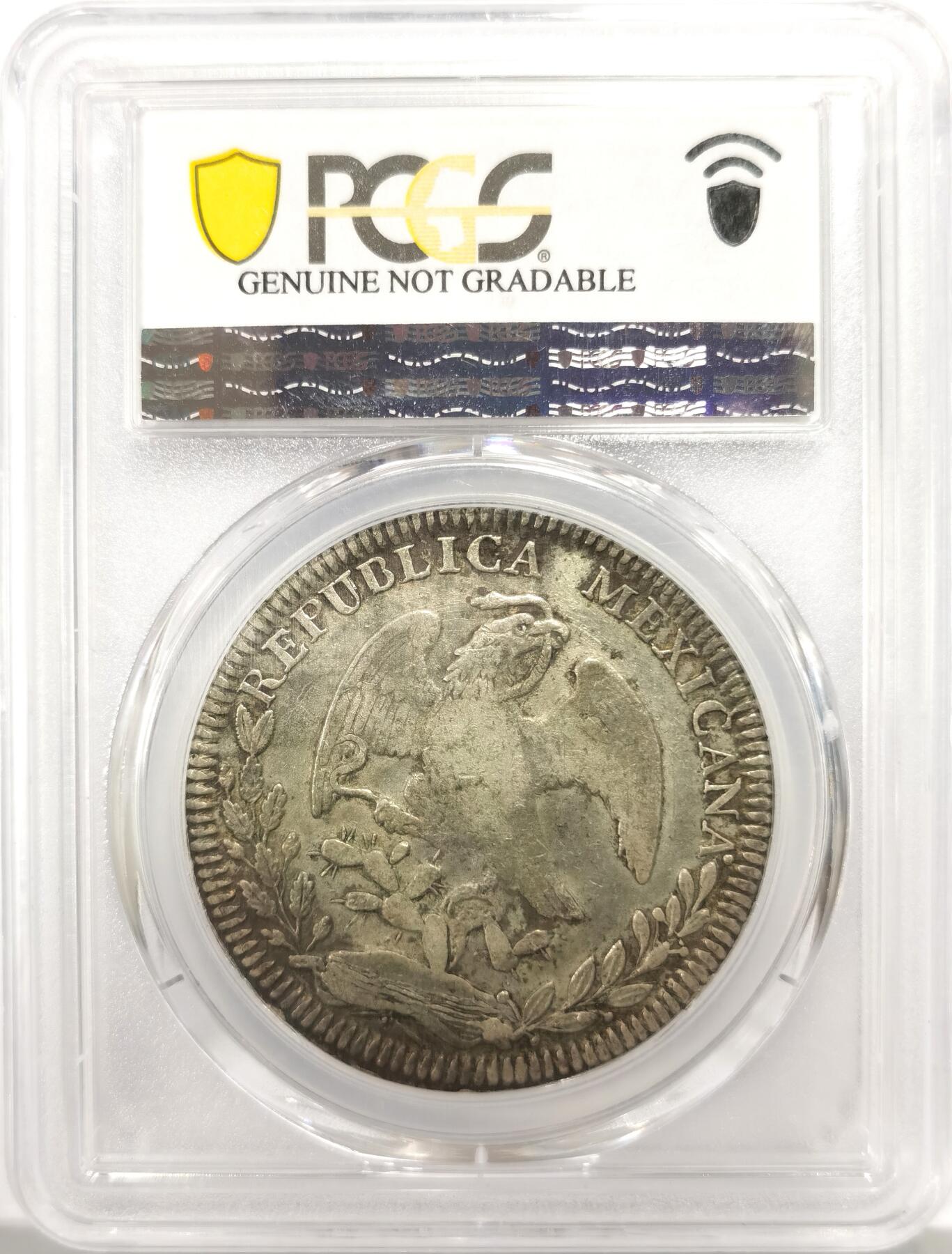 博洋堂世界钱币拍卖第144期（全场包邮） PCGS VF 墨西哥1830年GO MJ版花边鹰洋，直J版，少见早期五级鹰