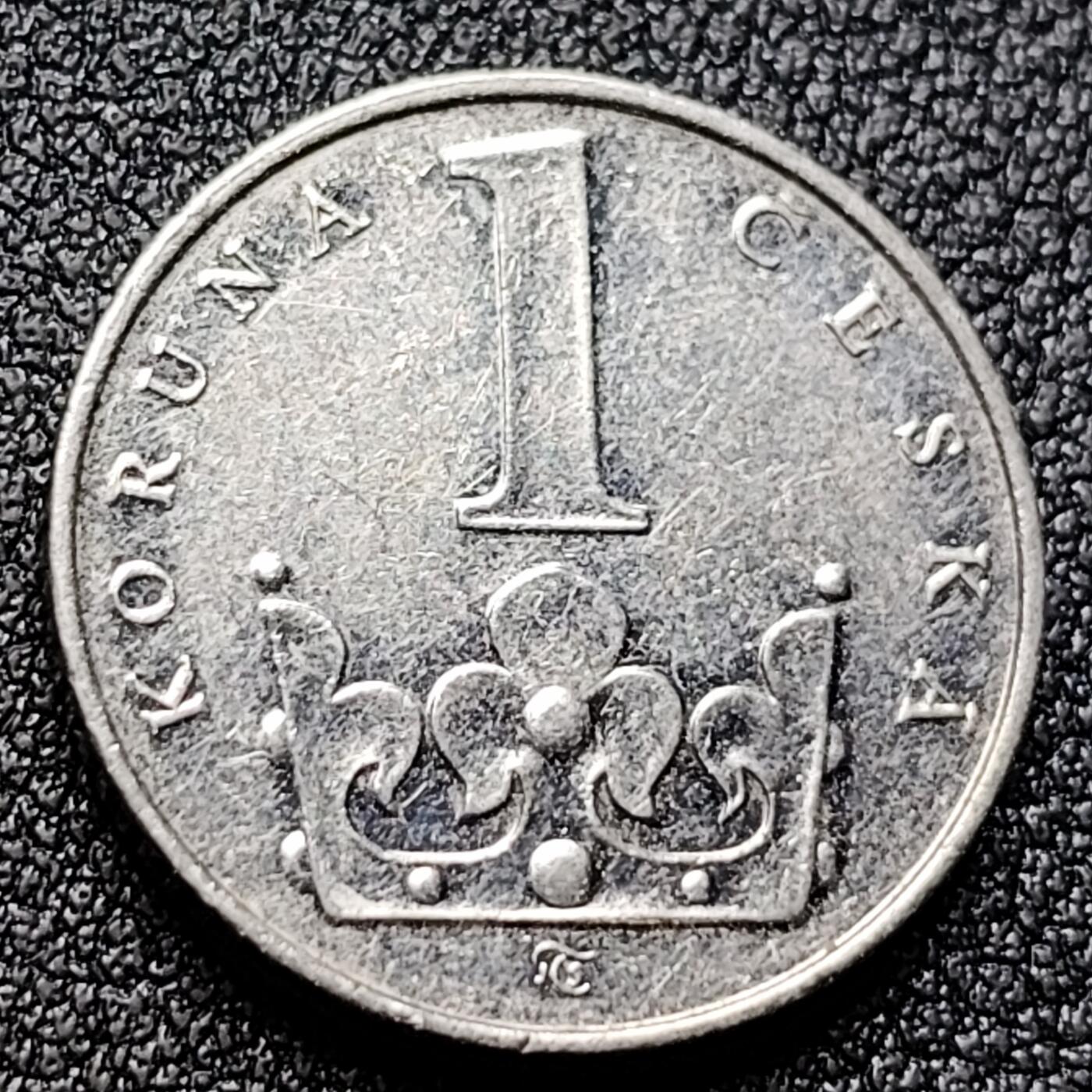 泉币菌-第120场-精品福利场 捷克1克朗硬币 20mm 皇冠双尾狮