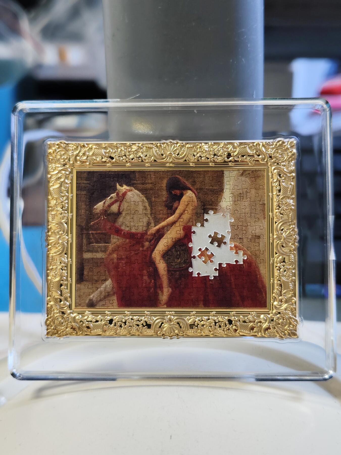 第180期拍卖【长期征集拍品】【北京币展专场】 纽埃2022年世界名画拼图系列马背上的戈黛娃夫人双金属银币