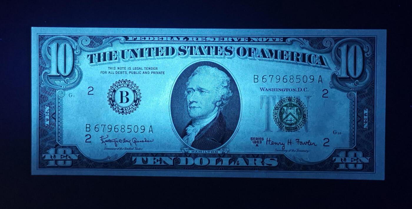 《艾美收藏》第218期-11.2周日外币荟萃 美国1963A版小头10美元UNC无4