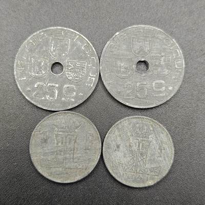 【淘币小摊】实时拍第七百八十一拍   散币场   满百包邮可预留二周 每周一统一发货   - 比利时锌币4枚