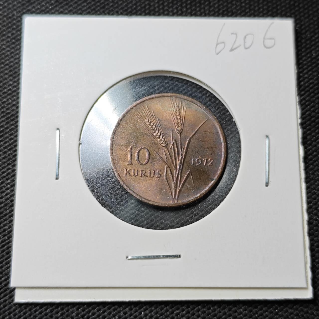 KK钱币收藏小铺  第362场  2月预留时间 周末发货  土耳其10库鲁铜币