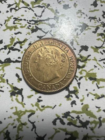 外国钱币，章 - 加拿大1859年一分，原光