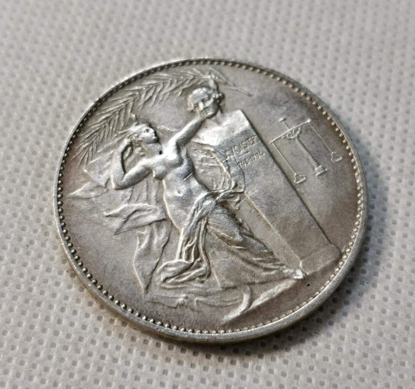 甄臻铺-世界币章拍卖（第37期），送拍享返佣金等优惠多多 法国化学工业联盟纪念银章 25.4克 菱形野猪头+ARGENT边铭