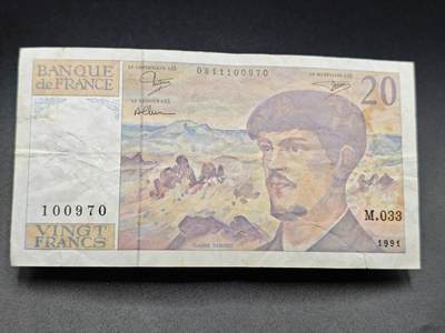 【淘币小摊】实时拍第七百八十二拍   无佣金纸币福利场   满百包邮可预留二周 每周一统一发货   - 法国20法郎