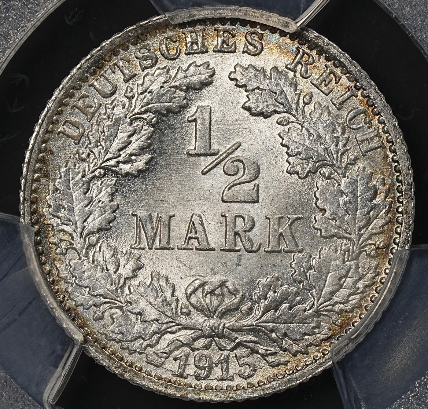 修遠堂世界钱币第九十一期 PCGS MS67 1915年德国1/2马克银币 F厂铭