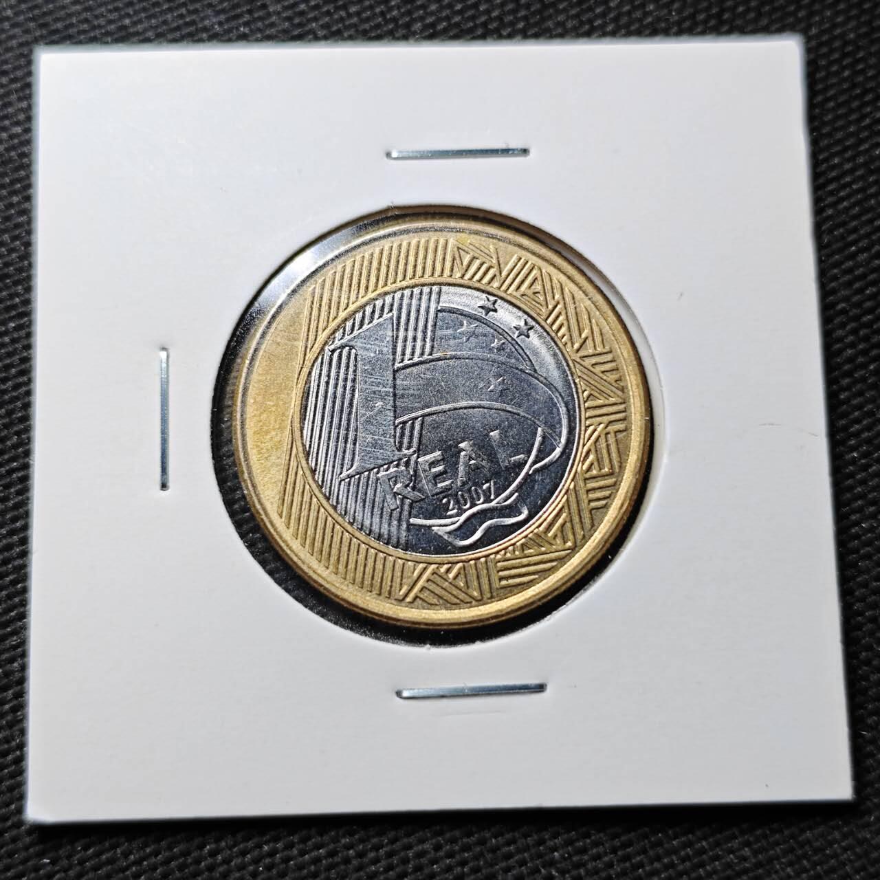 KK钱币收藏小铺  第361场  2月预留时间 周末发货  2007巴西1瑞尔双色币