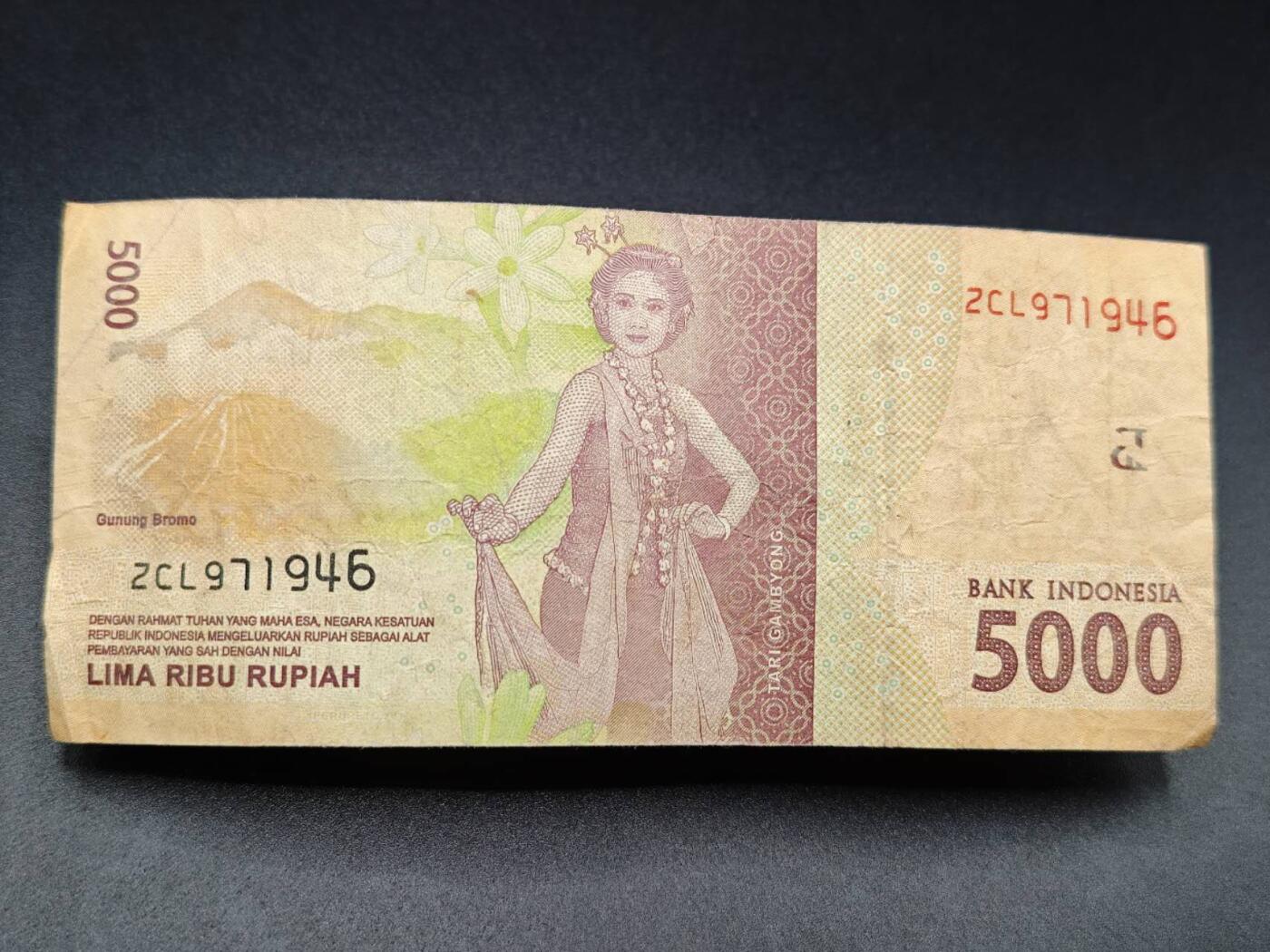 【淘币小摊】实时拍第七百八十二拍   无佣金纸币福利场   满百包邮可预留二周 每周一统一发货   印尼5000卢比