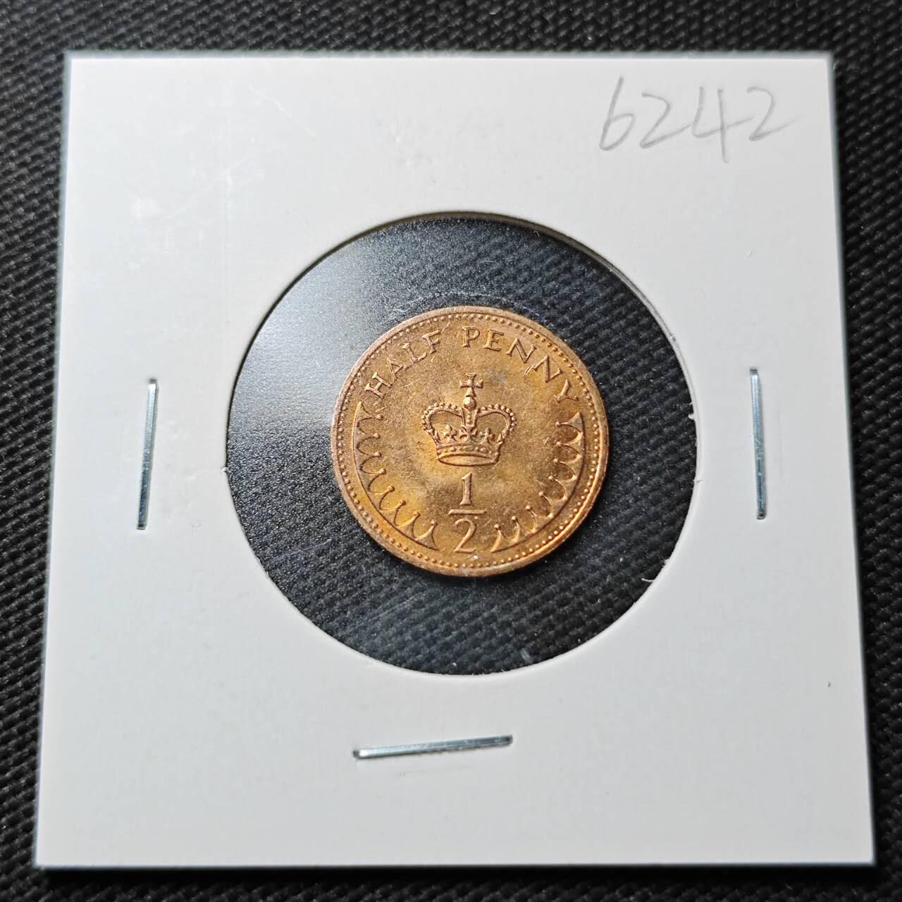 KK钱币收藏小铺  第362场  2月预留时间 周末发货 1983英国半便士铜币 好品 