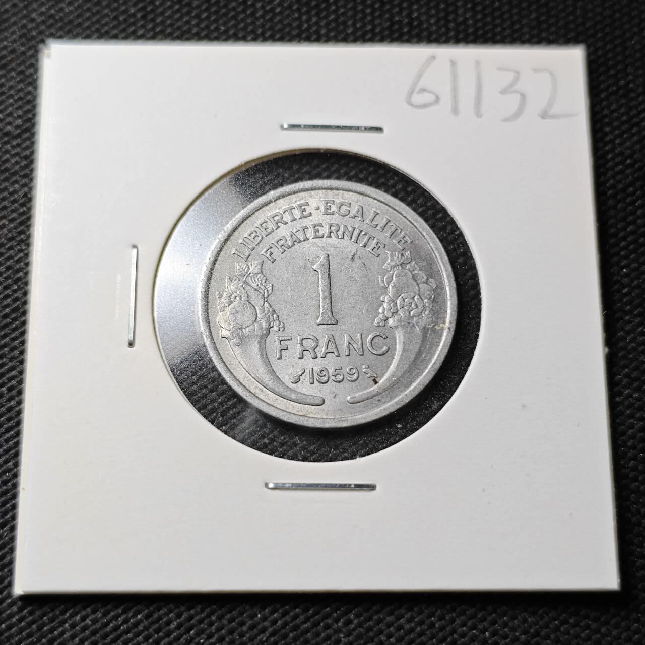 KK钱币收藏小铺  第361场  2月预留时间 周末发货  1959法国1法郎