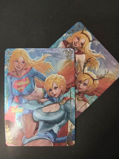 花开卡拍第45期（11月2号周日截拍，品控勿拍!!!拍品不寄存，运费5元，自制卡难免瑕疵，可能存在轻微撞角爆边等出厂瑕疵，品控介意勿拍！） - 美漫 女超人 圣诞换装 粗闪对卡