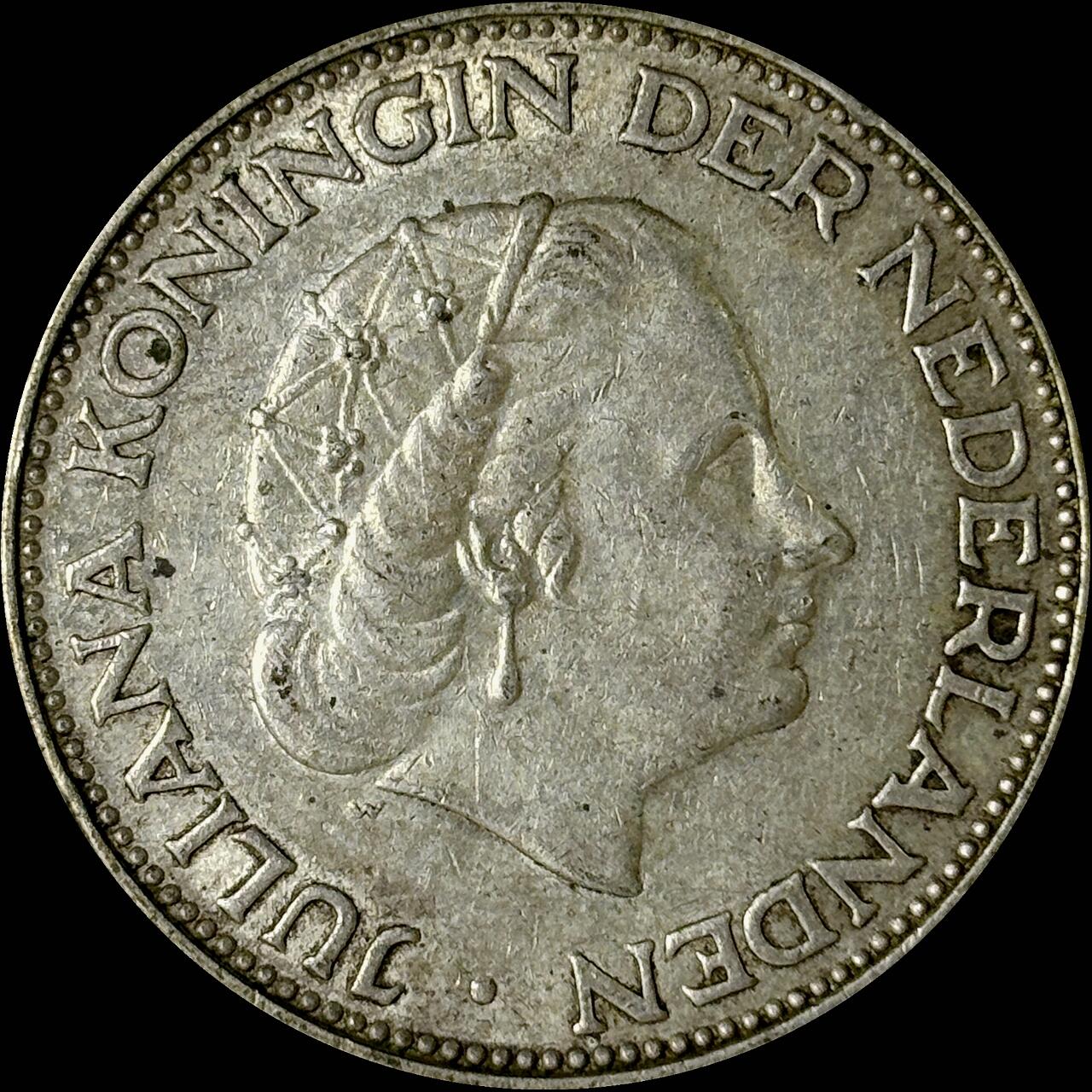 【雨安】【世界币章112-113期】周五/周六 两场连拍 2025-10-31 周五 19:30 保真 8秒倒数自动落锤 高效拍卖  [裸币各国] Netherlands 荷兰 王国 2.5盾 1962年 朱丽安娜