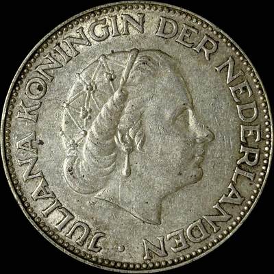 【雨安】【世界币章112-113期】周五/周六 两场连拍 2025-10-31 周五 19:30 保真 8秒倒数自动落锤 高效拍卖  - [裸币各国] Netherlands 荷兰 王国 2.5盾 1962年 朱丽安娜