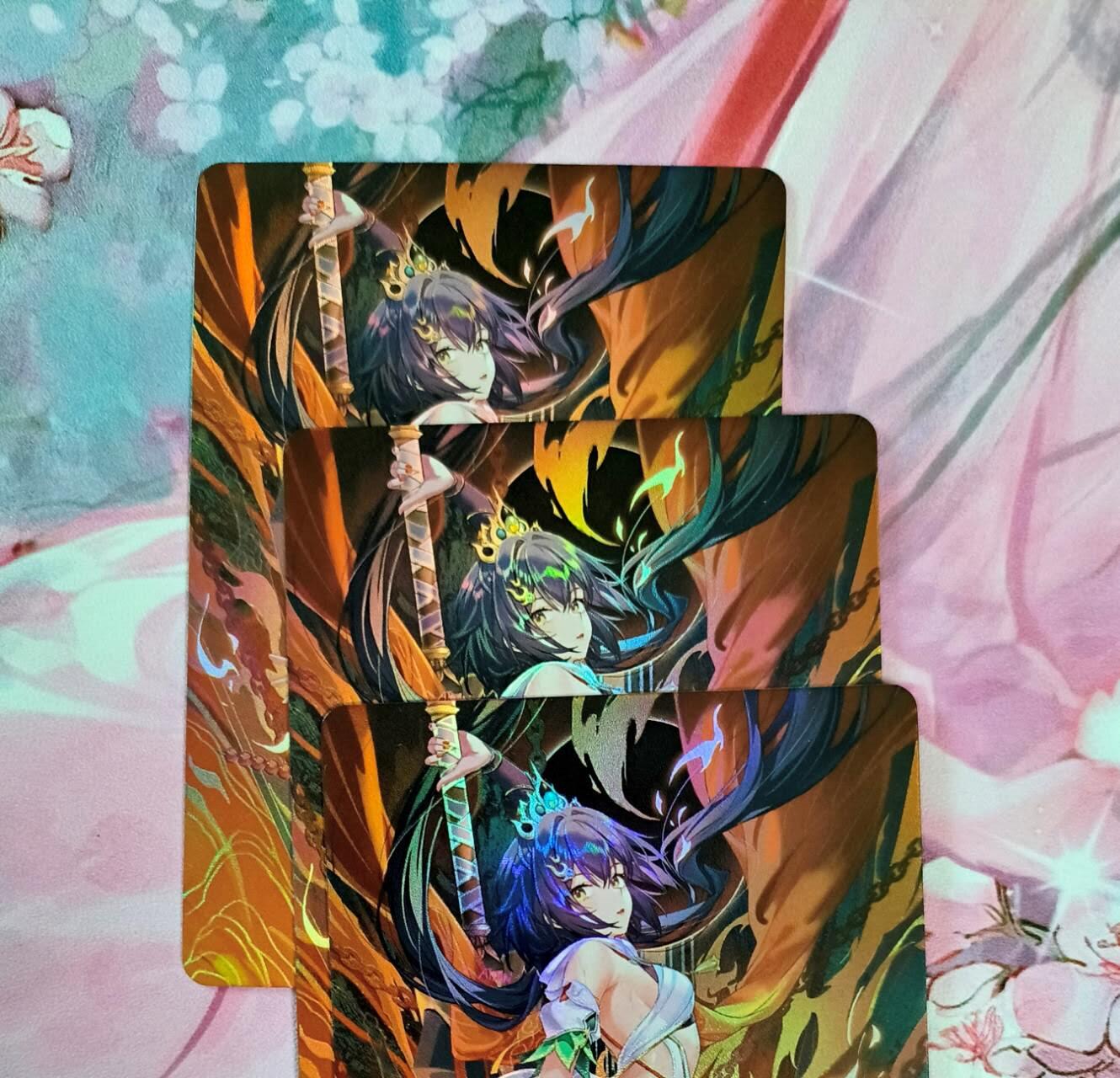 龙虎卡牌第六一场 （无佣金，单场满200元包邮，欢迎送拍） 彩闪3张 鸡腿美足系列三宫