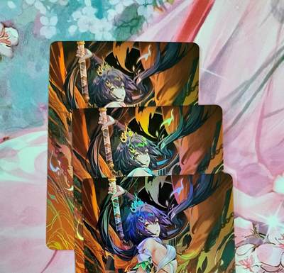 龙虎卡牌第六一场 （无佣金，单场满200元包邮，欢迎送拍） - 彩闪3张 鸡腿美足系列三宫