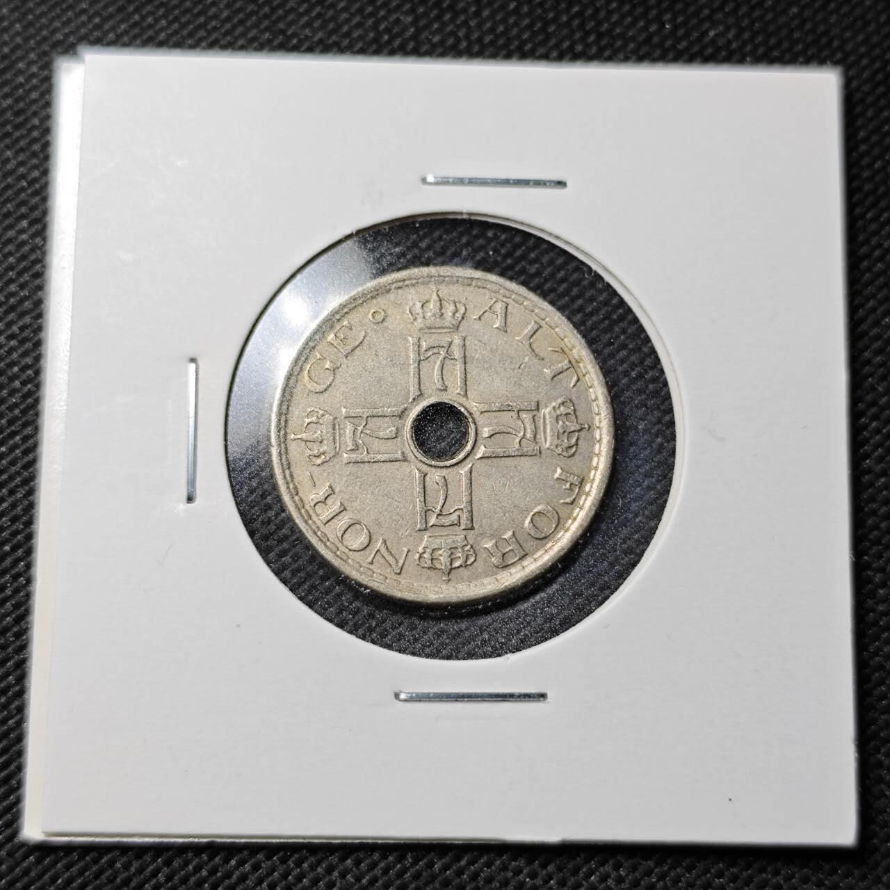 KK钱币收藏小铺  第361场  2月预留时间 周末发货  1948挪威50欧尔镍币