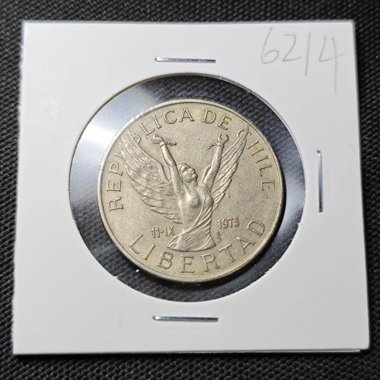 KK钱币收藏小铺  第362场  2月预留时间 周末发货  1978智利10比索 自由女神