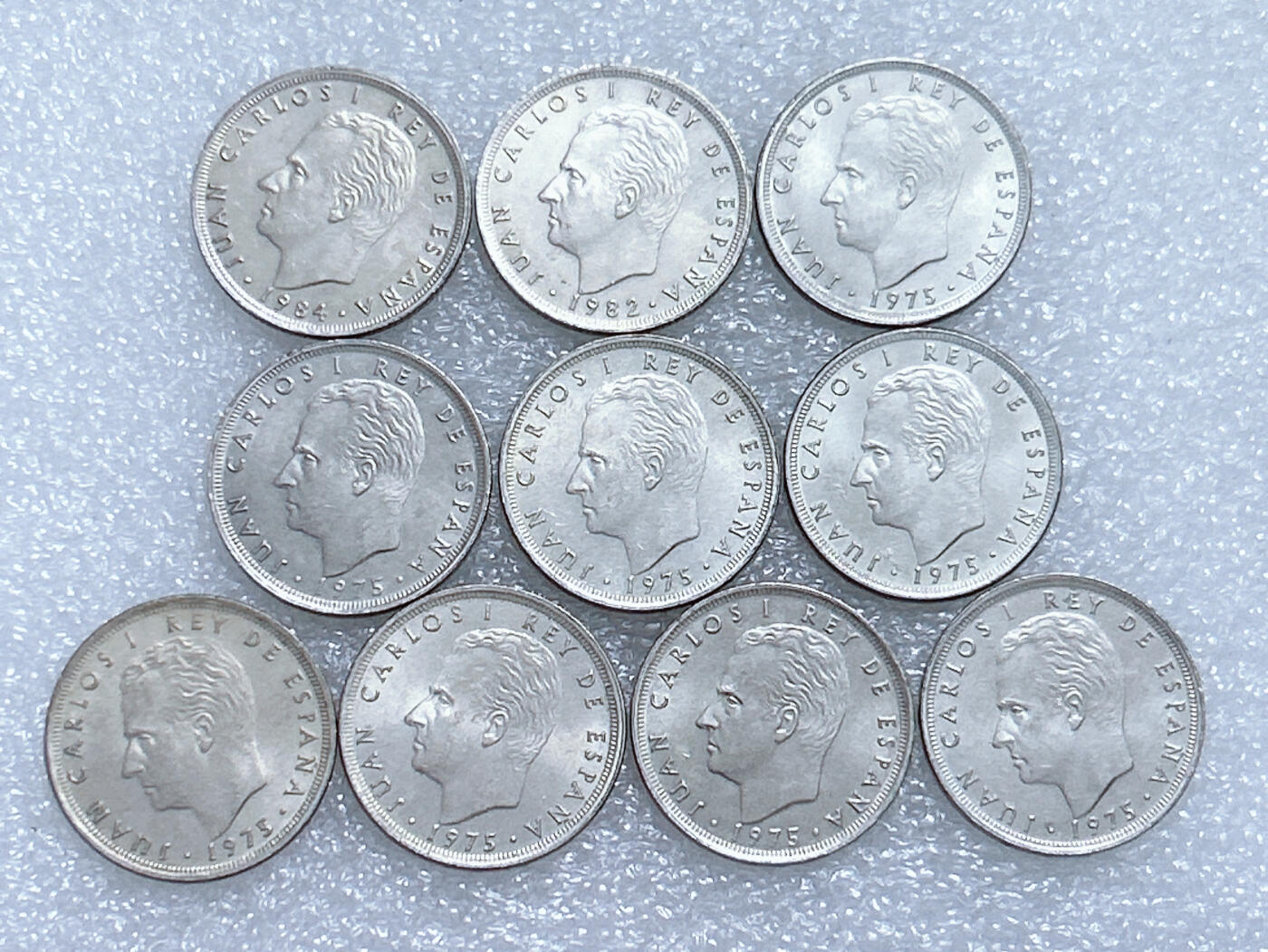 第一海外回流一元起拍收藏 散集专场  第260期 西班牙25比塞塔硬币 10枚 原光好品