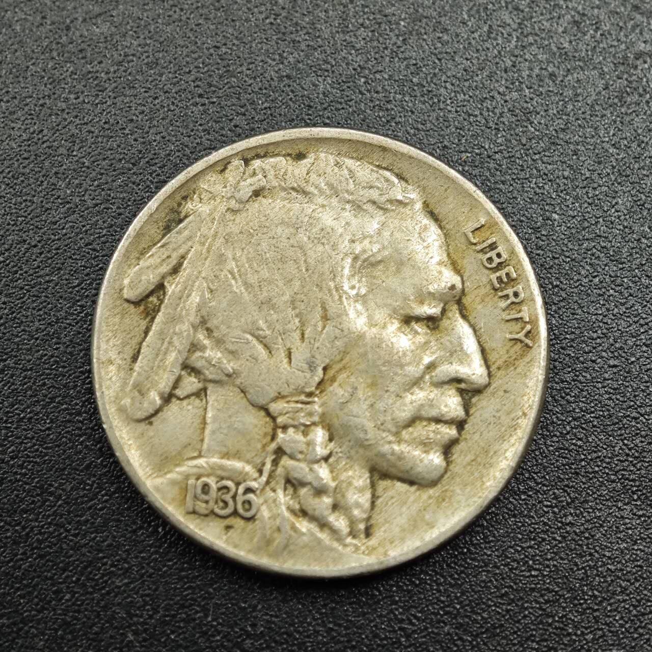 【淘币小摊】实时拍第七百八十一拍   散币场   满百包邮可预留二周 每周一统一发货   美国1936年野牛5分