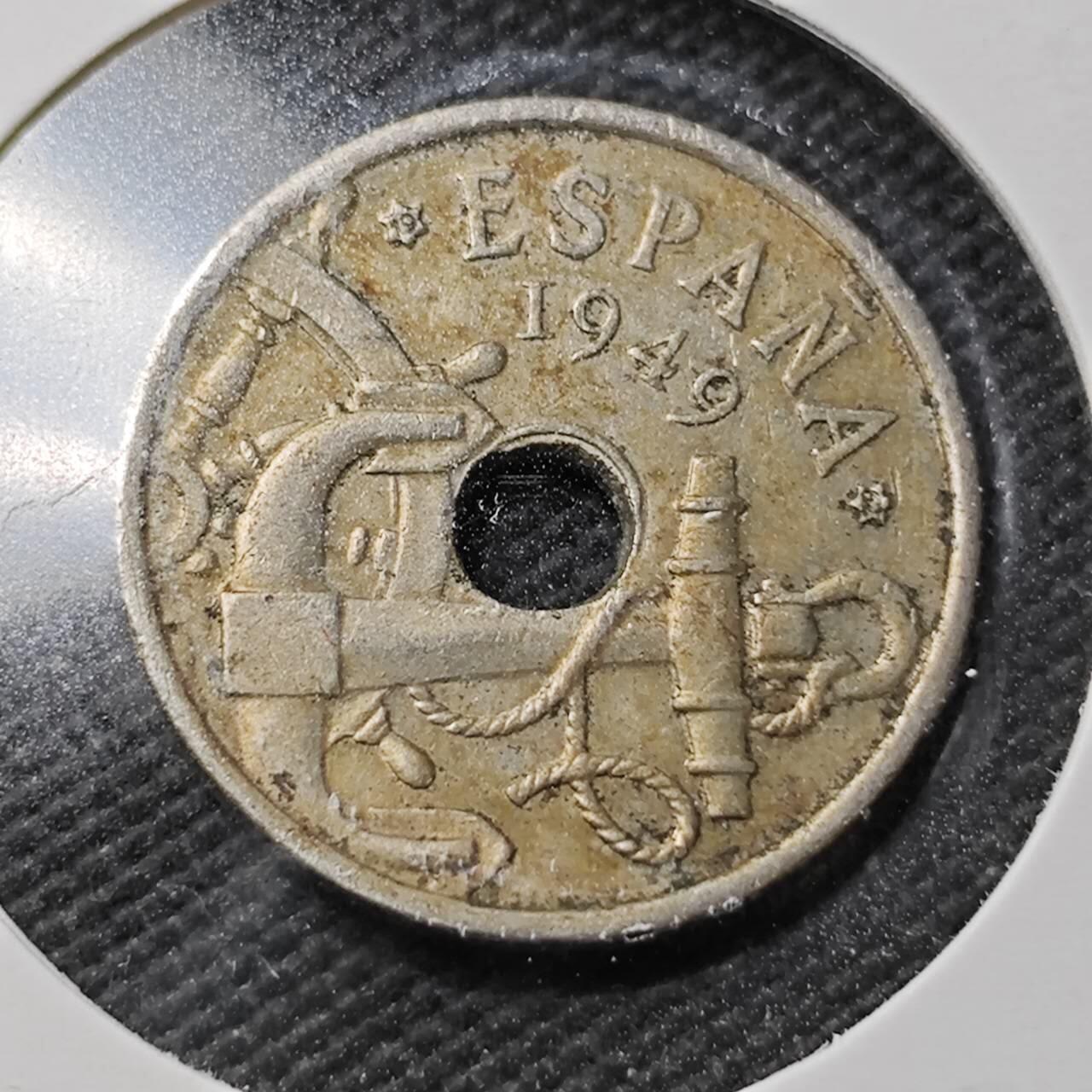 KK钱币收藏小铺  第361场  2月预留时间 周末发货  1949西班牙50比塞塔