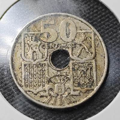 KK钱币收藏小铺  第361场  2月预留时间 周末发货 -  1949西班牙50比塞塔