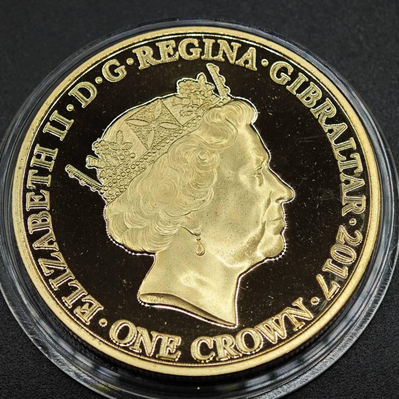 【淘币小摊】实时拍第七百八十一拍   散币场   满百包邮可预留二周 每周一统一发货   直布罗陀2017年女王大婚1克朗铂金禧年纪念币