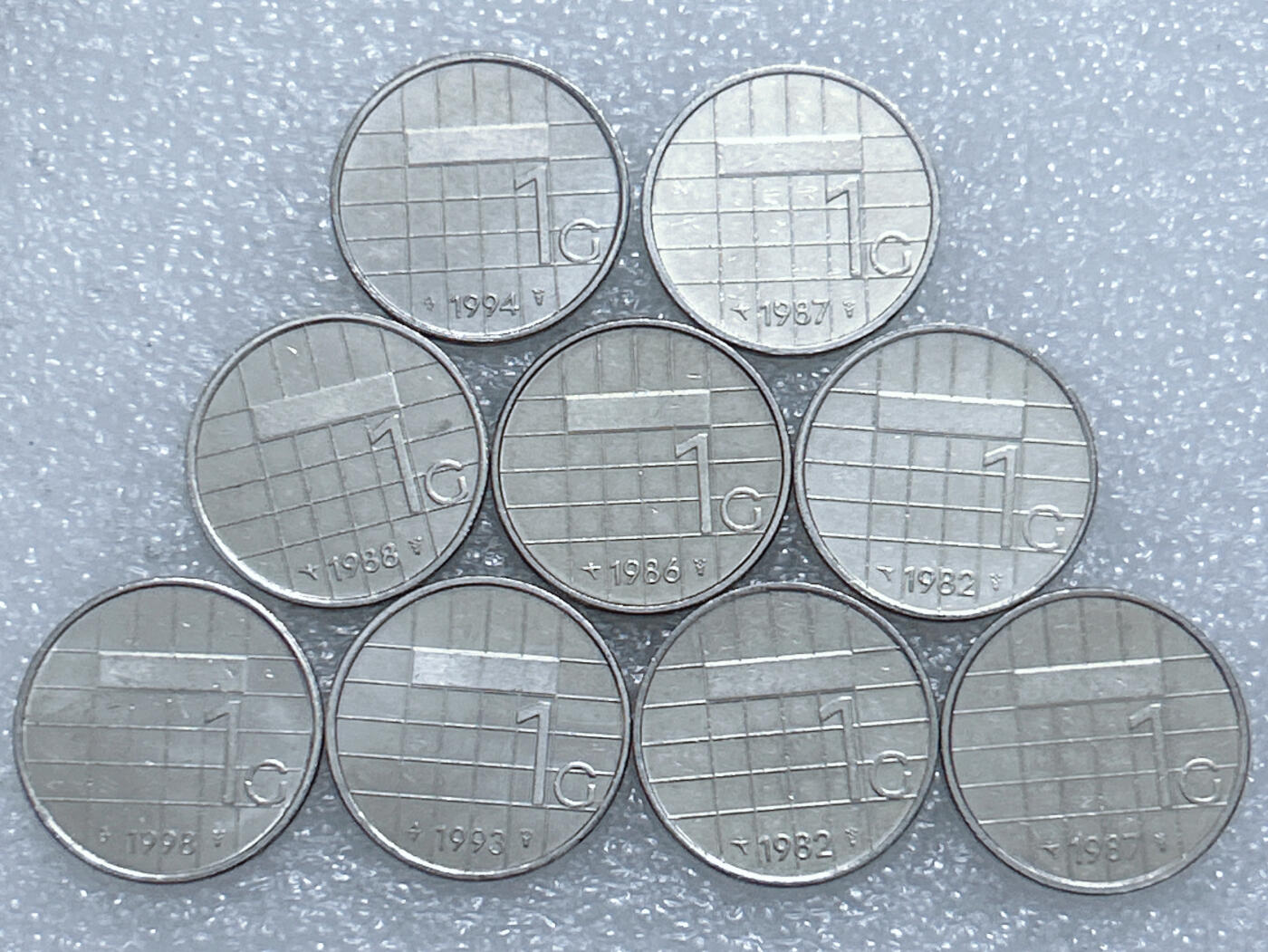 第一海外回流一元起拍收藏 散集专场  第260期 荷兰1盾硬币 贝娅特丽克丝女王 9枚