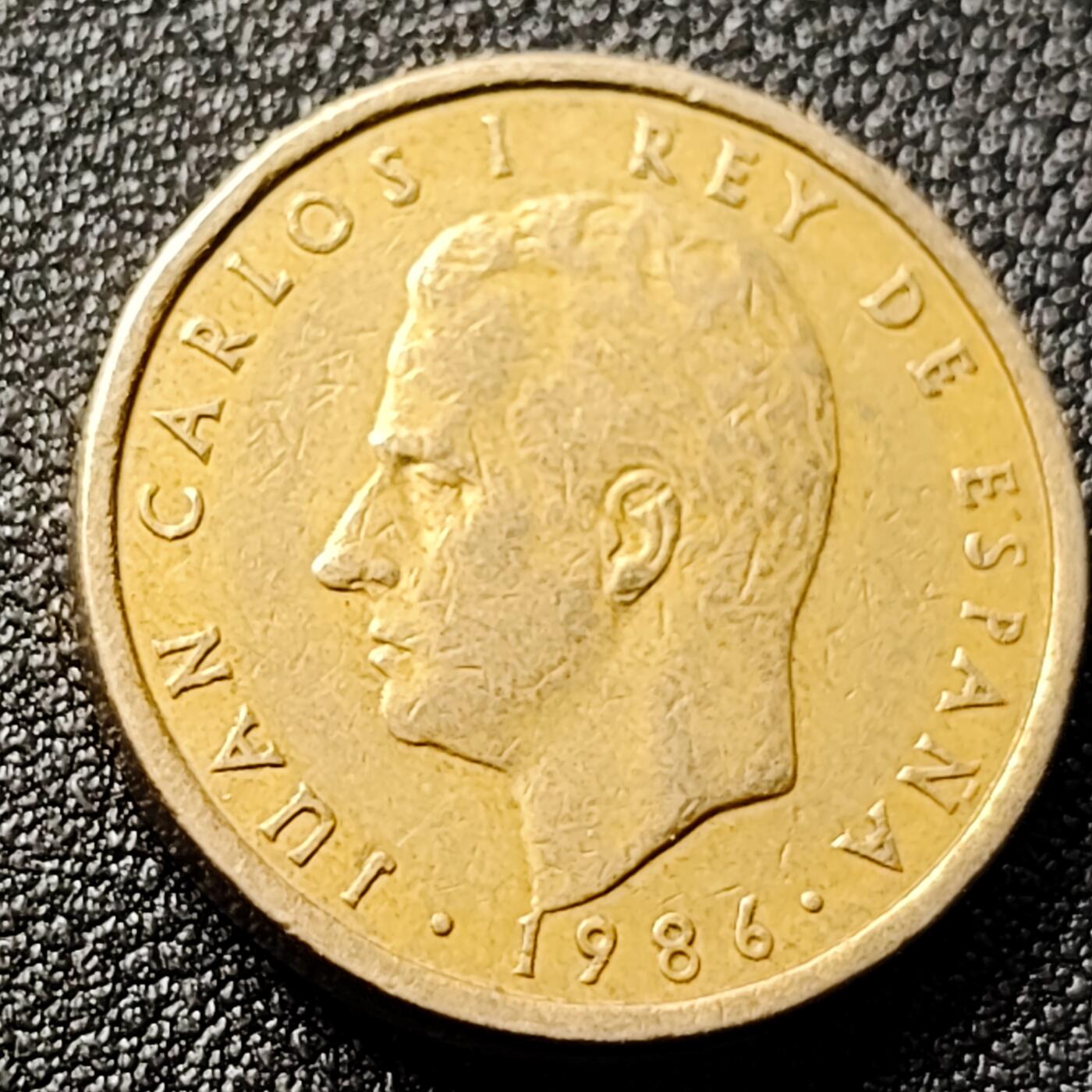 泉币菌-第120场-精品福利场 厚重 西班牙100比塞塔 双柱 卡洛斯一世国王 铜币 24.5mm 