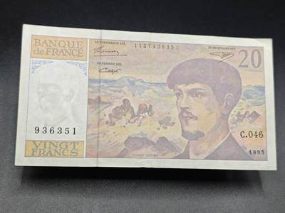 【淘币小摊】实时拍第七百八十二拍   无佣金纸币福利场   满百包邮可预留二周 每周一统一发货   - 法国20法郎