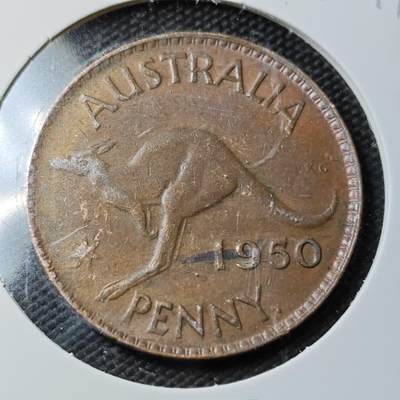 KK钱币收藏小铺  第361场  2月预留时间 周末发货 -  1950澳大利亚1便士铜币
