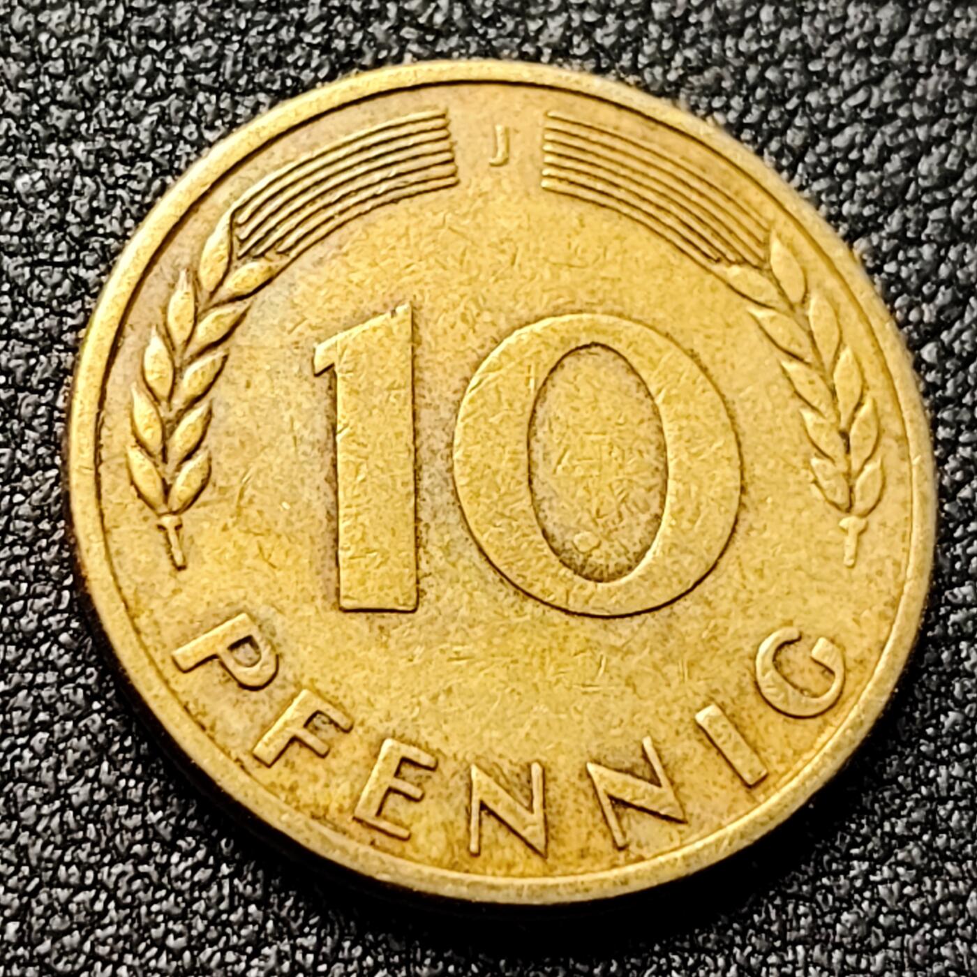 泉币菌-第120场-精品福利场 少见 早期币 德国1950年 10芬尼硬币