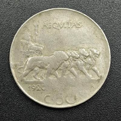 【淘币小摊】实时拍第七百八十一拍   散币场   满百包邮可预留二周 每周一统一发货   - 意大利1920年50分镍币