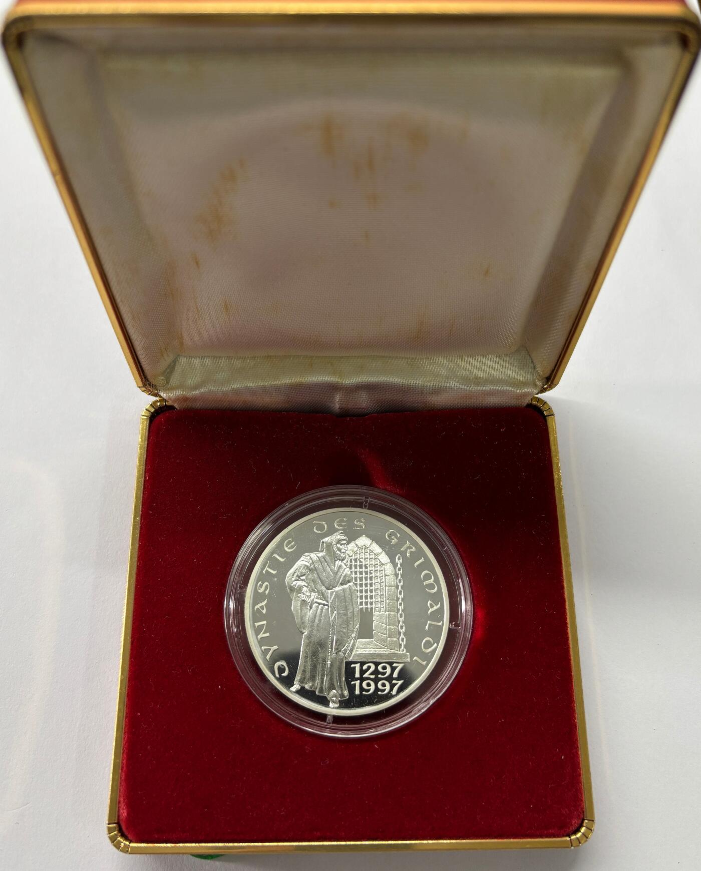 【雨安】【世界币章112-113期】周五/周六 两场连拍 2025-10-31 周五 19:30 保真 8秒倒数自动落锤 高效拍卖  [章] Monaco 章 摩纳哥 1997年 格里马尔迪王朝1297-1997年