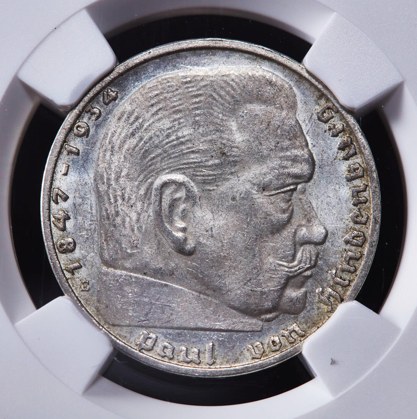 【俄甄集藏】2025年(044)11-12星期三晚 19:30 全场包邮 德国第三帝国1937年E版2马克银币，NGC MS63，原味转光，底板凝霜，原图联系客服