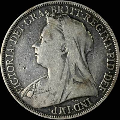 【雨安】【世界币章112-113期】周五/周六 两场连拍 2025-10-31 周五 19:30 保真 8秒倒数自动落锤 高效拍卖  - [裸币各国] Great Britain 英国 1克朗 1895年 维多利亚 披纱