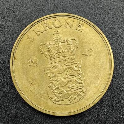 【淘币小摊】实时拍第七百八十一拍   散币场   满百包邮可预留二周 每周一统一发货   - 丹麦1947年1克朗铜币