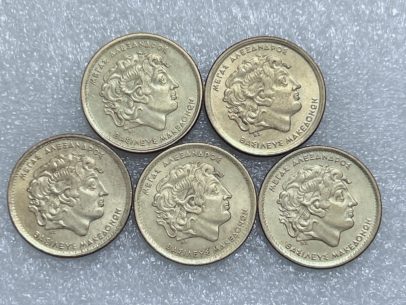 第一海外回流一元起拍收藏 散集专场  第260期 希腊100德拉克马铜币 亚力山大 5枚 原光好品