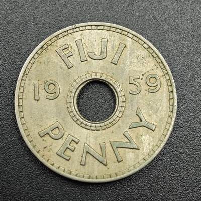 【淘币小摊】实时拍第七百八十一拍   散币场   满百包邮可预留二周 每周一统一发货   - 斐济1959年一便士镍币