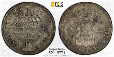 博洋堂世界钱币拍卖第144期（全场包邮） - PCGS AU 葡属巴西1812年B版960R地球大银币