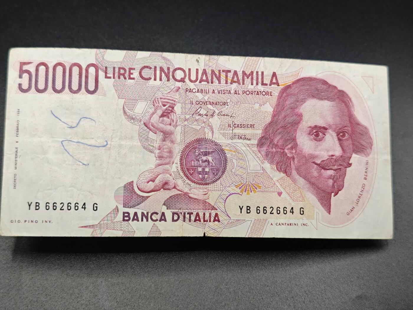 【淘币小摊】实时拍第七百八十二拍   无佣金纸币福利场   满百包邮可预留二周 每周一统一发货   意大利50000里拉