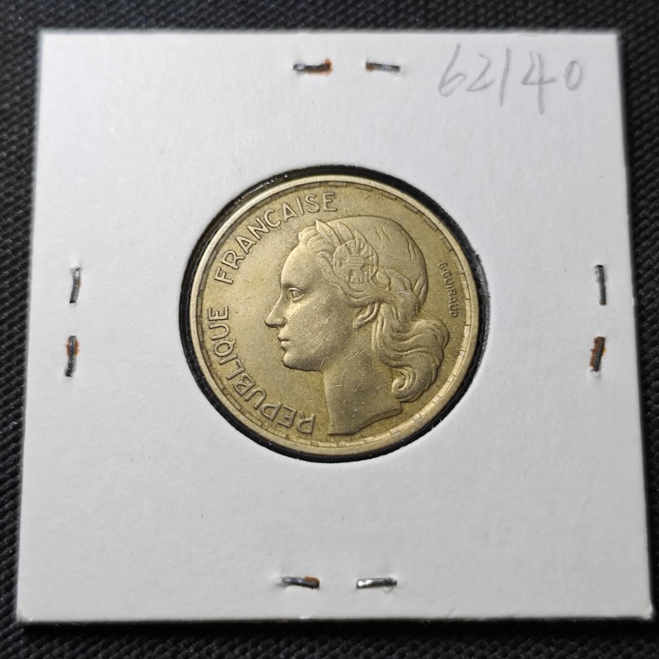 KK钱币收藏小铺  第362场  2月预留时间 周末发货  1953法国20法郎