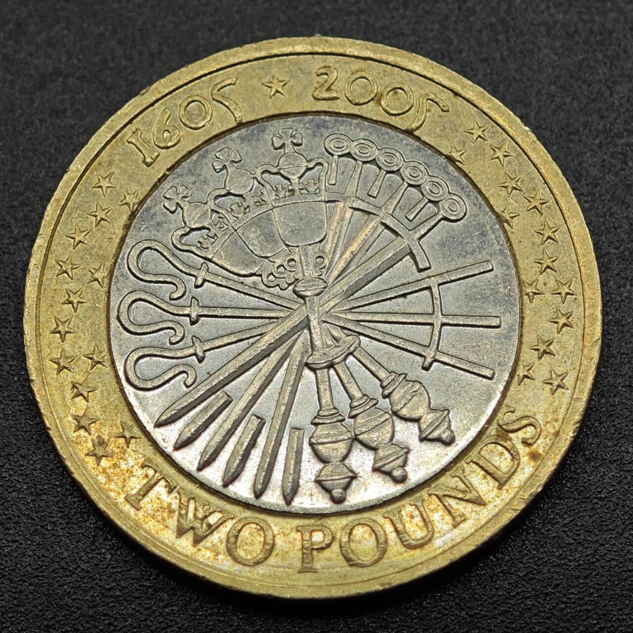 【淘币小摊】实时拍第七百八十一拍   散币场   满百包邮可预留二周 每周一统一发货   英国2005年2镑纪念币