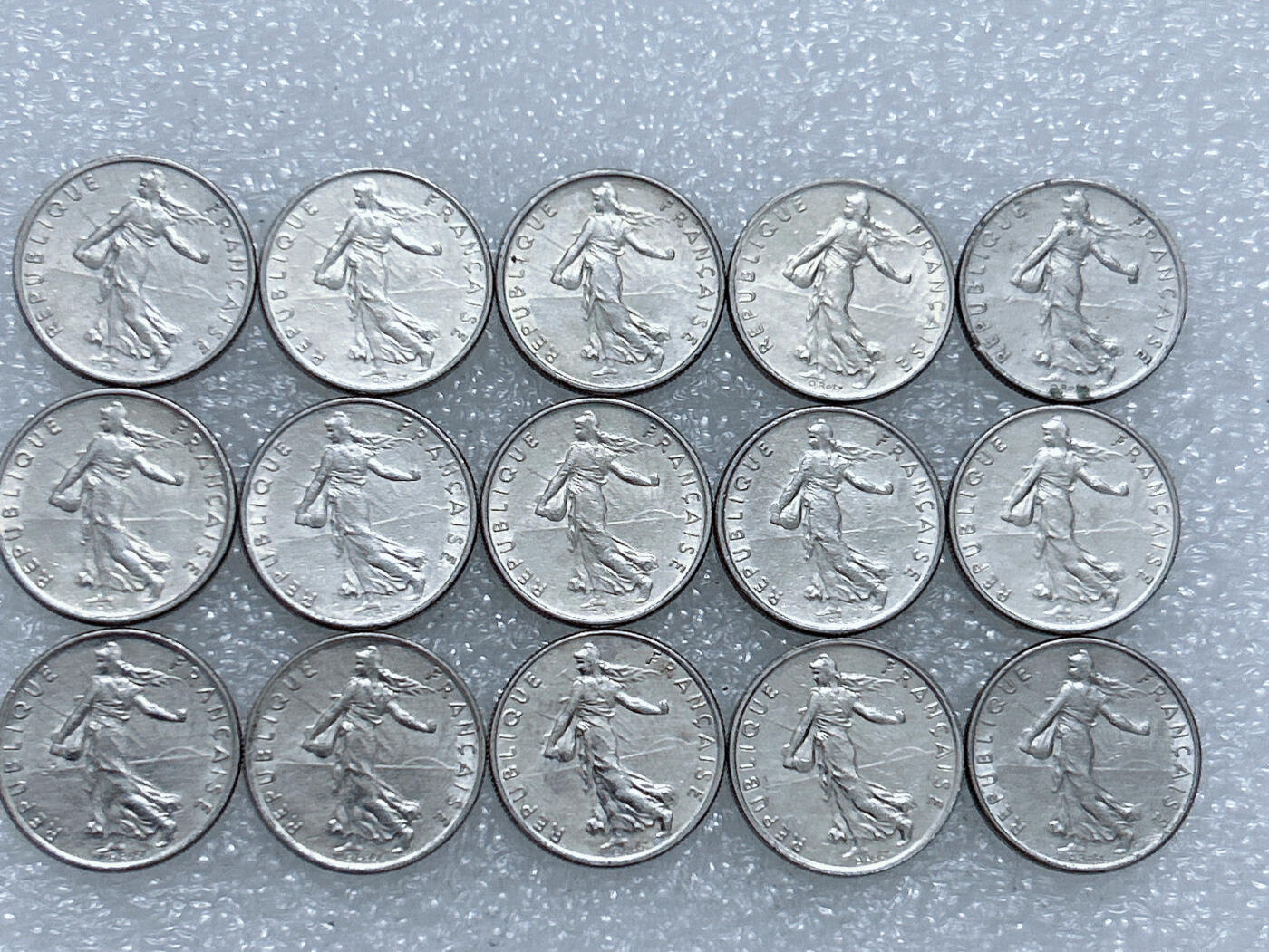 第一海外回流一元起拍收藏 散集专场  第260期 法国1/2法郎硬币 15枚