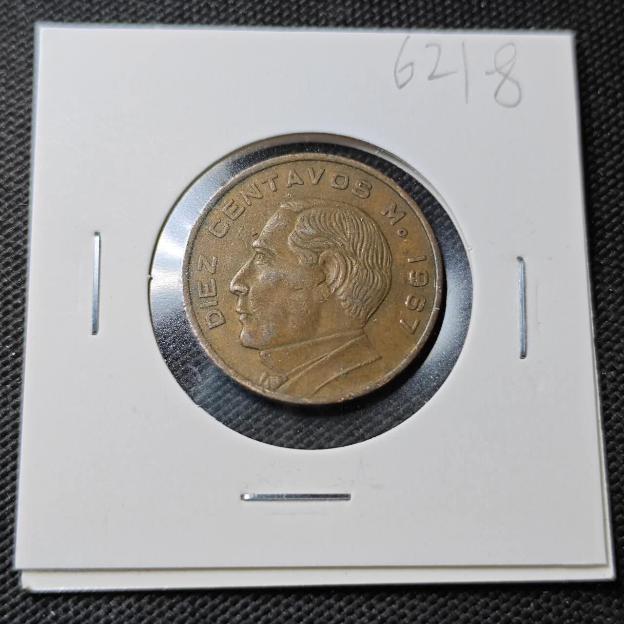 KK钱币收藏小铺  第362场  2月预留时间 周末发货  1967墨西哥10分铜币