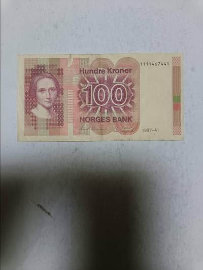 【20251103】非全新纸币第300场 - 挪威1987年100克朗