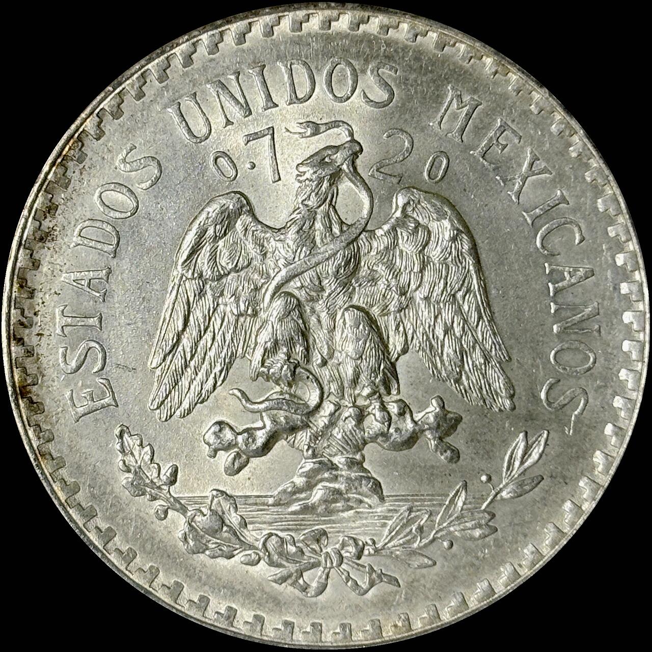 【雨安】【世界币章112-113期】周五/周六 两场连拍 2025-10-31 周五 19:30 保真 8秒倒数自动落锤 高效拍卖  [裸币各国] Mexico 墨西哥 1比索 1944年 KM# 455 [16.66 g., 0.720 Silver]