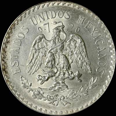 【雨安】【世界币章112-113期】周五/周六 两场连拍 2025-10-31 周五 19:30 保真 8秒倒数自动落锤 高效拍卖  - [裸币各国] Mexico 墨西哥 1比索 1944年 KM# 455 [16.66 g., 0.720 Silver]