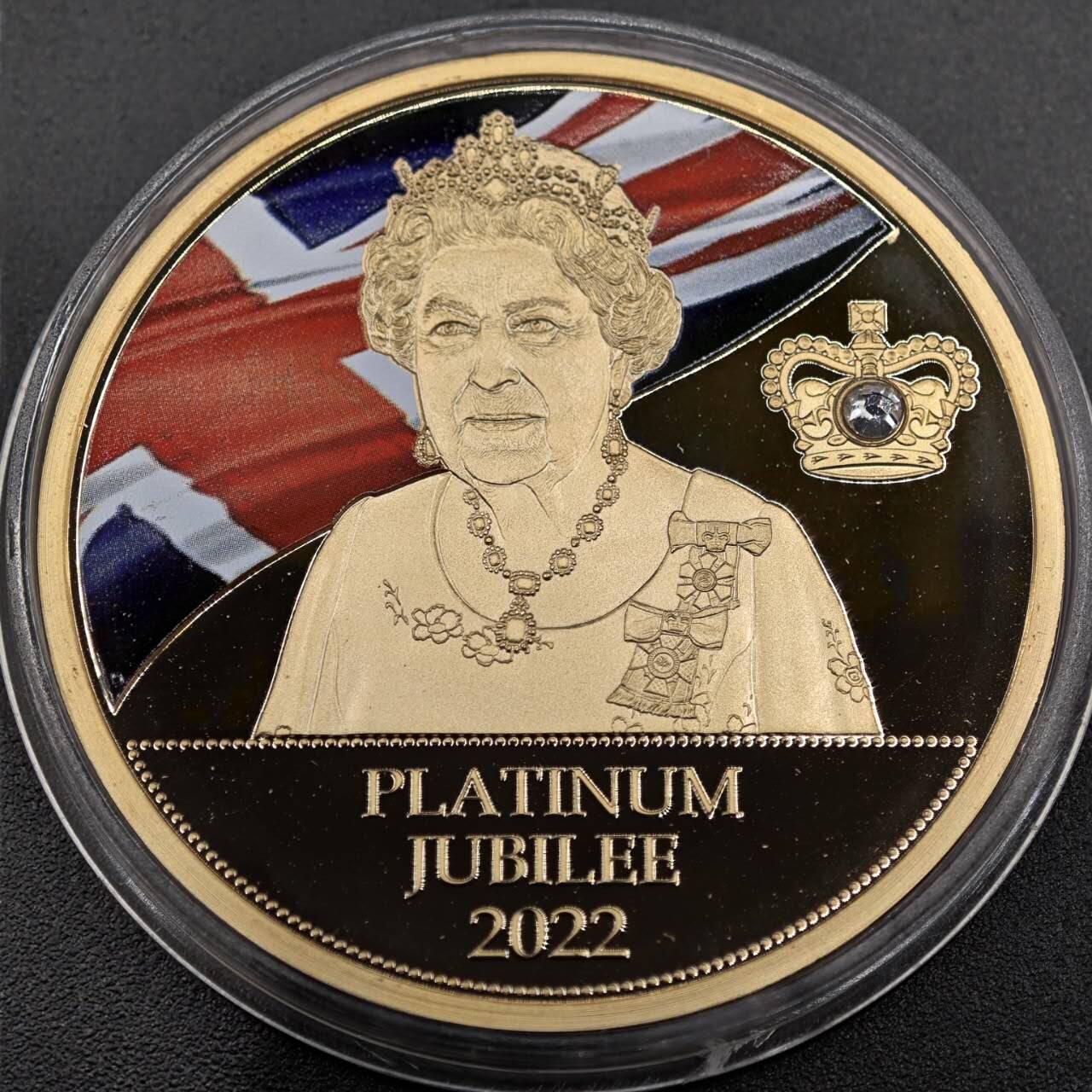 【淘币小摊】实时拍第七百八十一拍   散币场   满百包邮可预留二周 每周一统一发货   英国2022年伊丽莎白二世登基铂金禧年纪念章