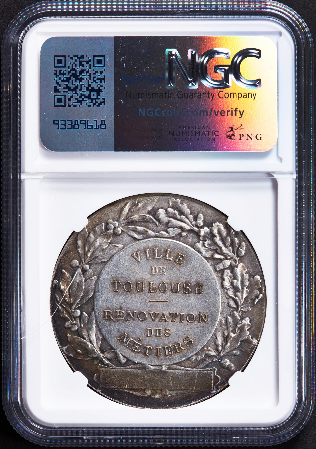 【俄甄集藏】2025年(044)11-12星期三晚 19:30 全场包邮 法国19世纪玛丽安娜头像纪念图卢兹市行业复兴镀银大铜章，酱彩老包浆